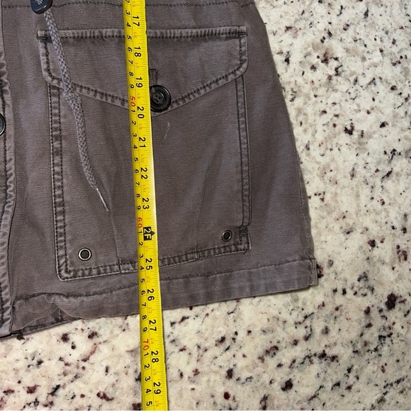 Levi’s Military Field Jacked Size Medium Grey Brown 5 Pocket Women’s Hooded - Picture 11 of 11